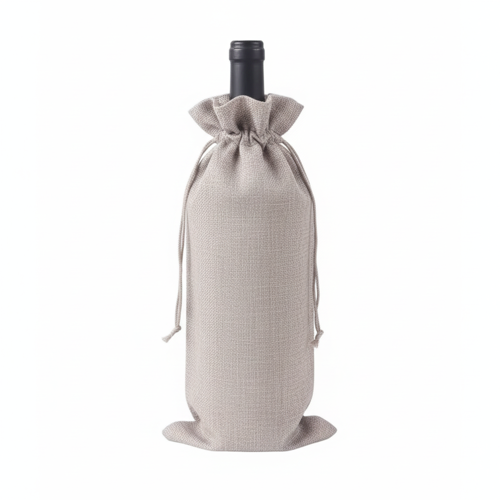 Festive Burlap Wine Bags