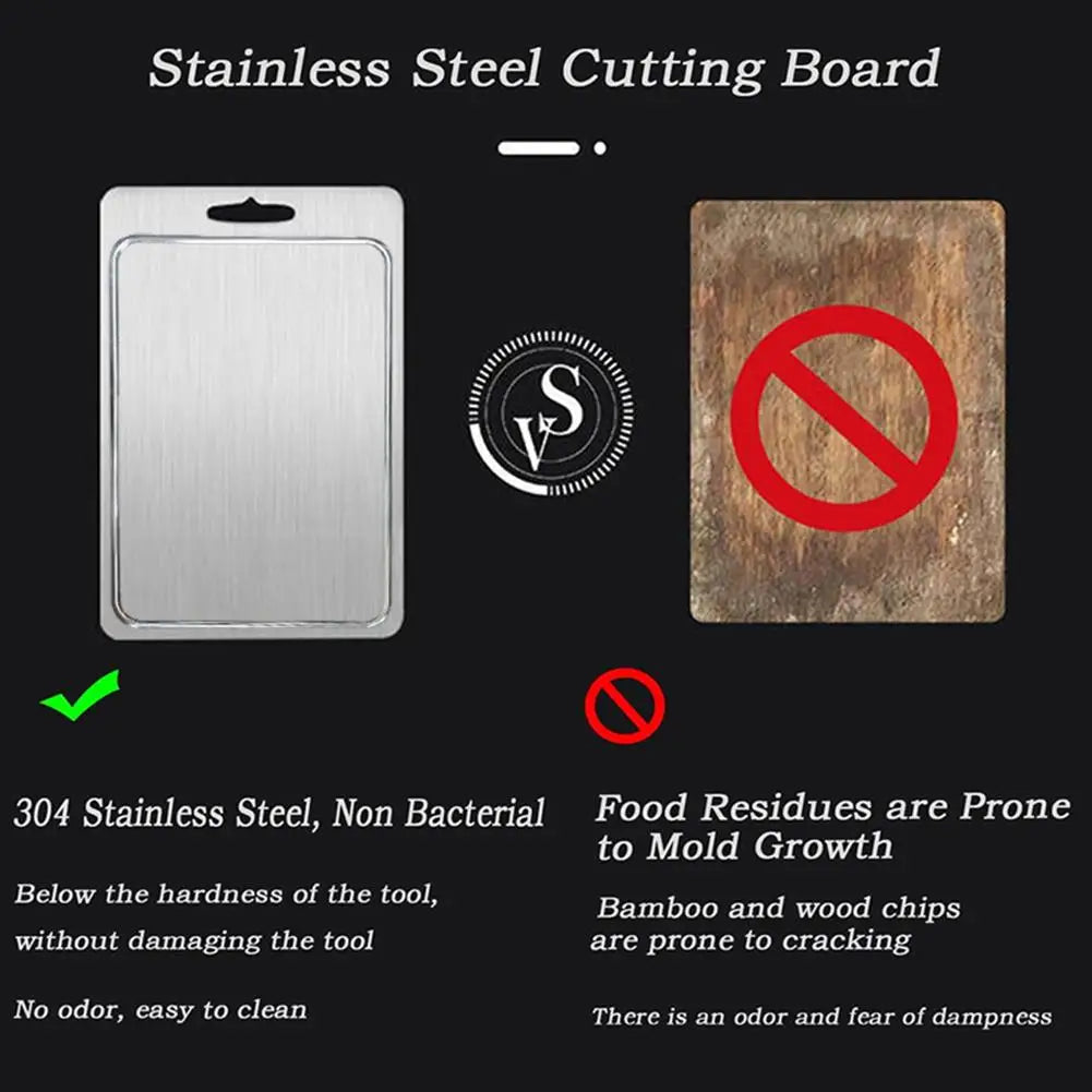 NEW Titanium Cutting Boards For Kitchen Steel Cutting Board 304 Steel Double-Sided Food Grade Cutting Board