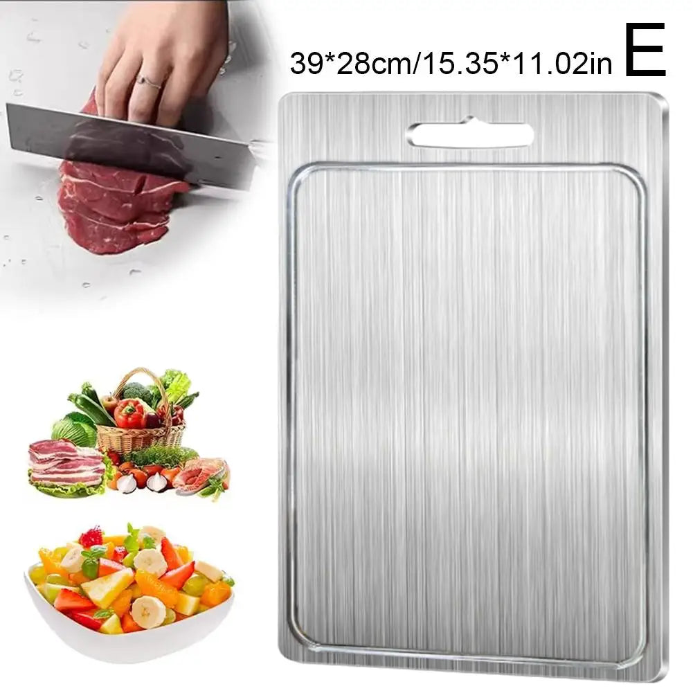 NEW Titanium Cutting Boards For Kitchen Steel Cutting Board 304 Steel Double-Sided Food Grade Cutting Board