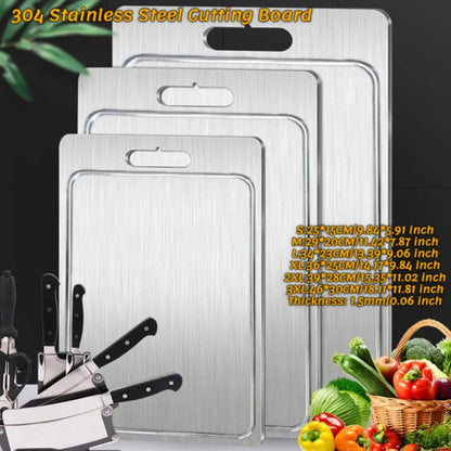 NEW Titanium Cutting Boards For Kitchen Steel Cutting Board 304 Steel Double-Sided Food Grade Cutting Board