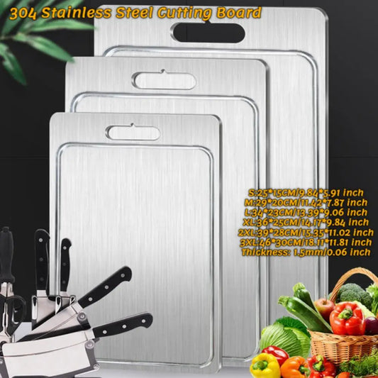 NEW Titanium Cutting Boards For Kitchen Steel Cutting Board 304 Steel Double-Sided Food Grade Cutting Board