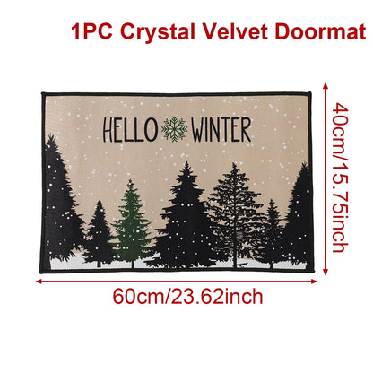 Christmas Doormat Merry Christmas Decorations for Home 2025 Navidad Natal Outdoor Floor Carpet Xmas Ornament New Year Gift 2026