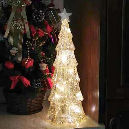 Christmas Tree Glass Night Light for Home Xmas Romantic Holiday Atmosphere Arbol De Navidad Ornaments LED Luminous Decoration
