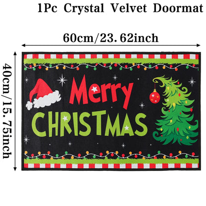 Christmas Doormat Merry Christmas Decorations for Home 2025 Navidad Natal Outdoor Floor Carpet Xmas Ornament New Year Gift 2026