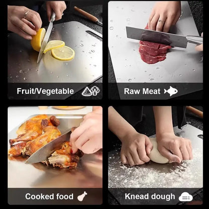 NEW Titanium Cutting Boards For Kitchen Steel Cutting Board 304 Steel Double-Sided Food Grade Cutting Board