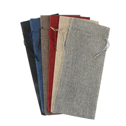 Festive Burlap Wine Bags